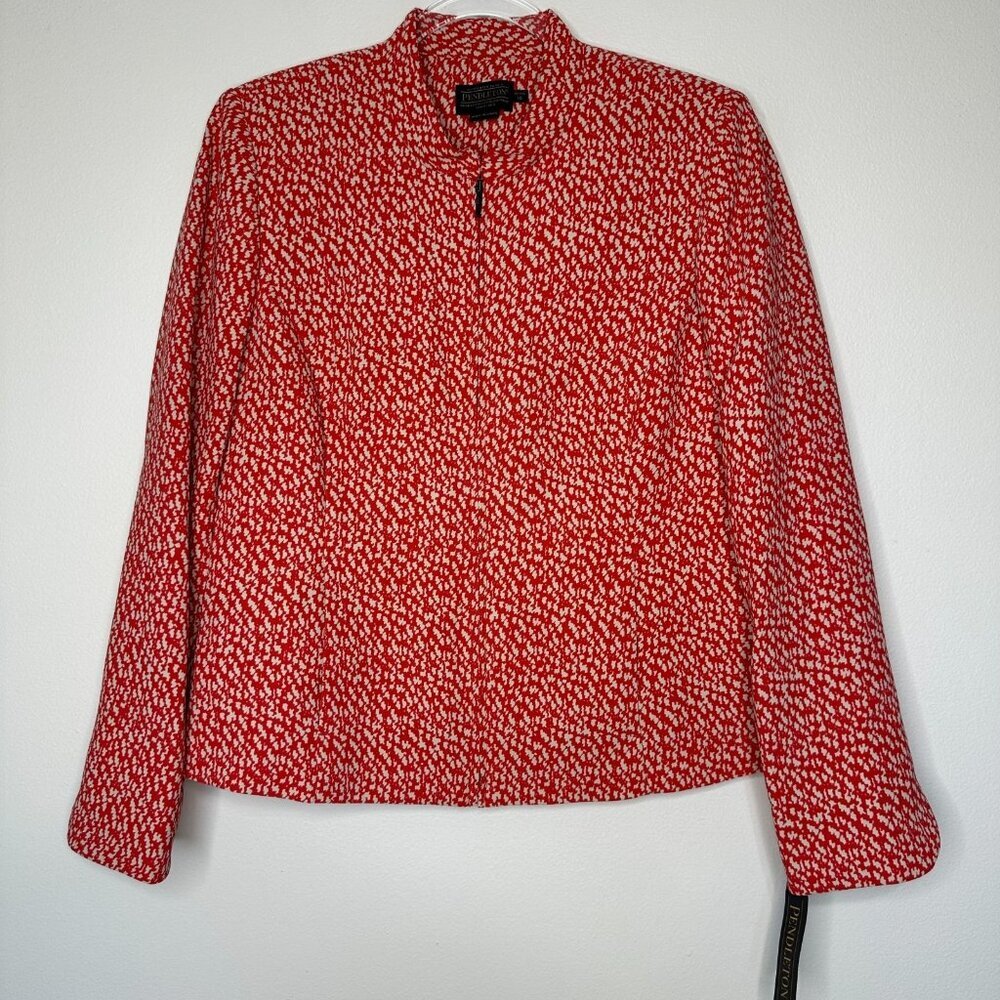 Pendleton Zip up‎ Blazer Jacket Size 10P Red Printed